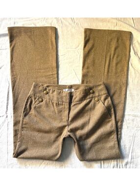 Y2K Tailored Fit Cabi Women's Size 6 Brown Tweed Wide Leg Dress Pants #interview